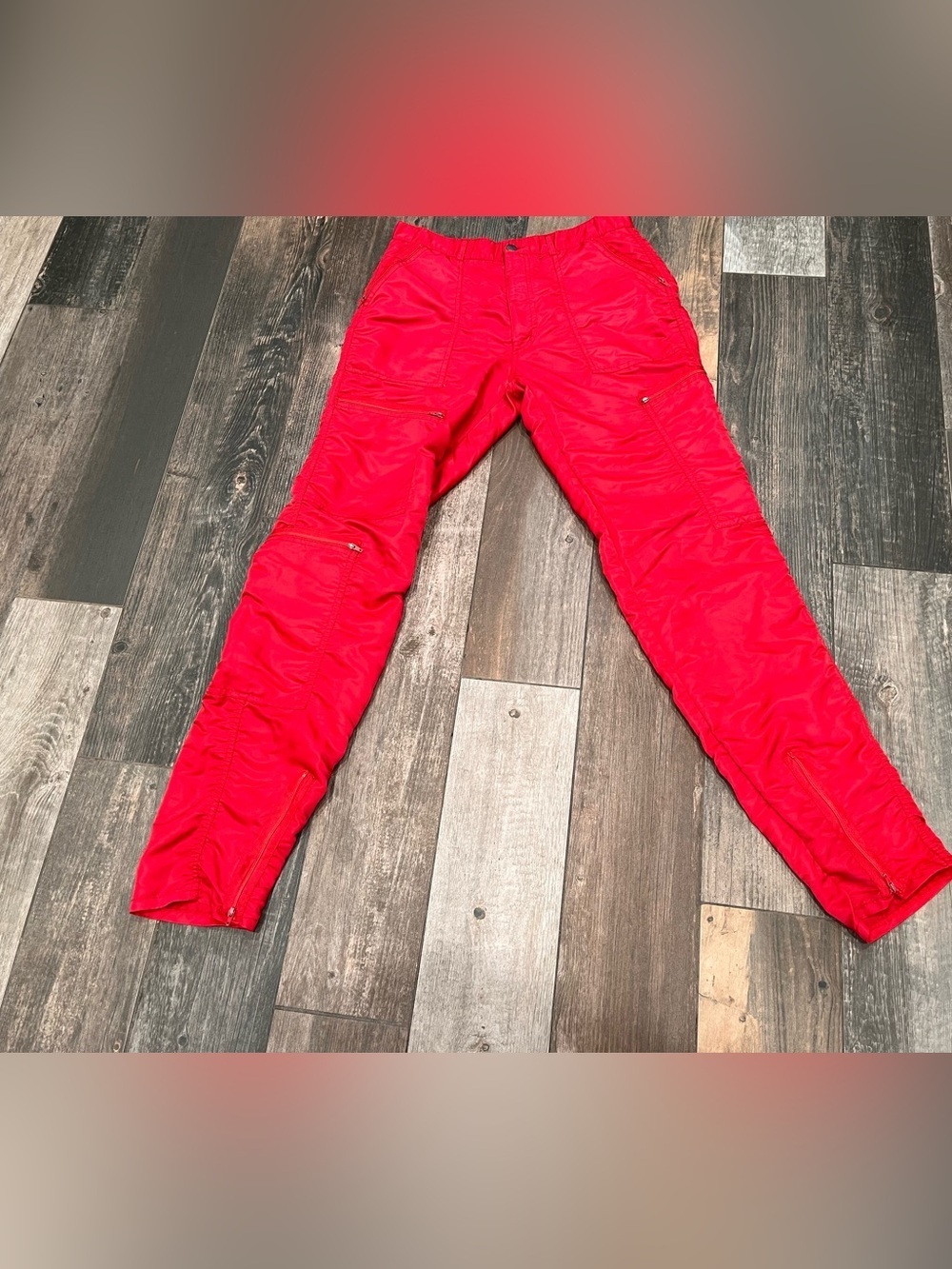 Vincente Nesi Vintage Parachute Pants-32L-RED Nylon Old School 1980’s